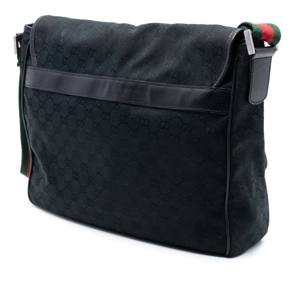 Gucci GG Canvas Web Flap Messenger Bag - 2