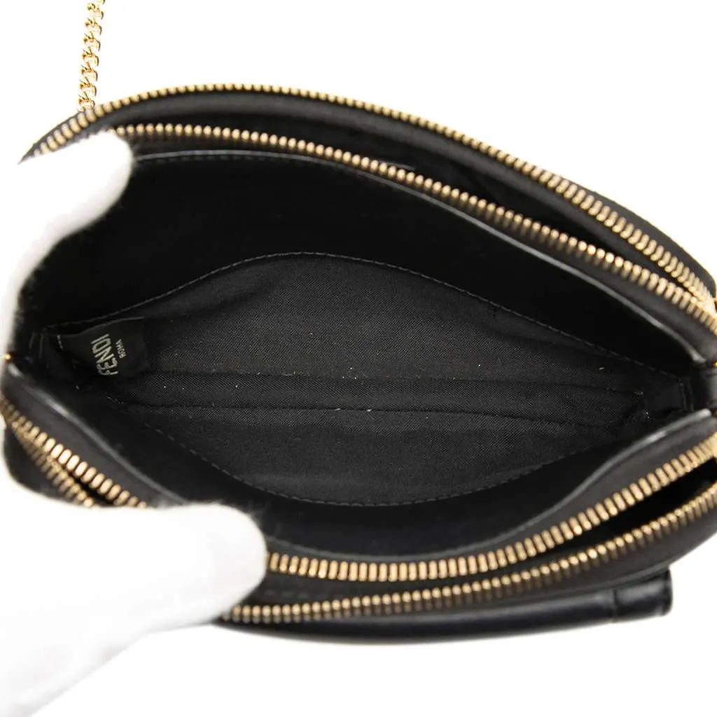 Fendi Leather Easy 2 Baguette Crossbody Black Leather Very good - Model View