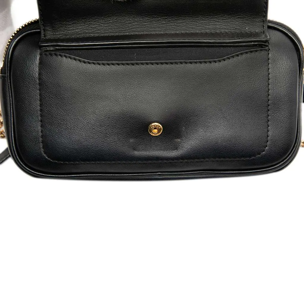 Fendi Leather Easy 2 Baguette Crossbody Black Leather Very good - Box View