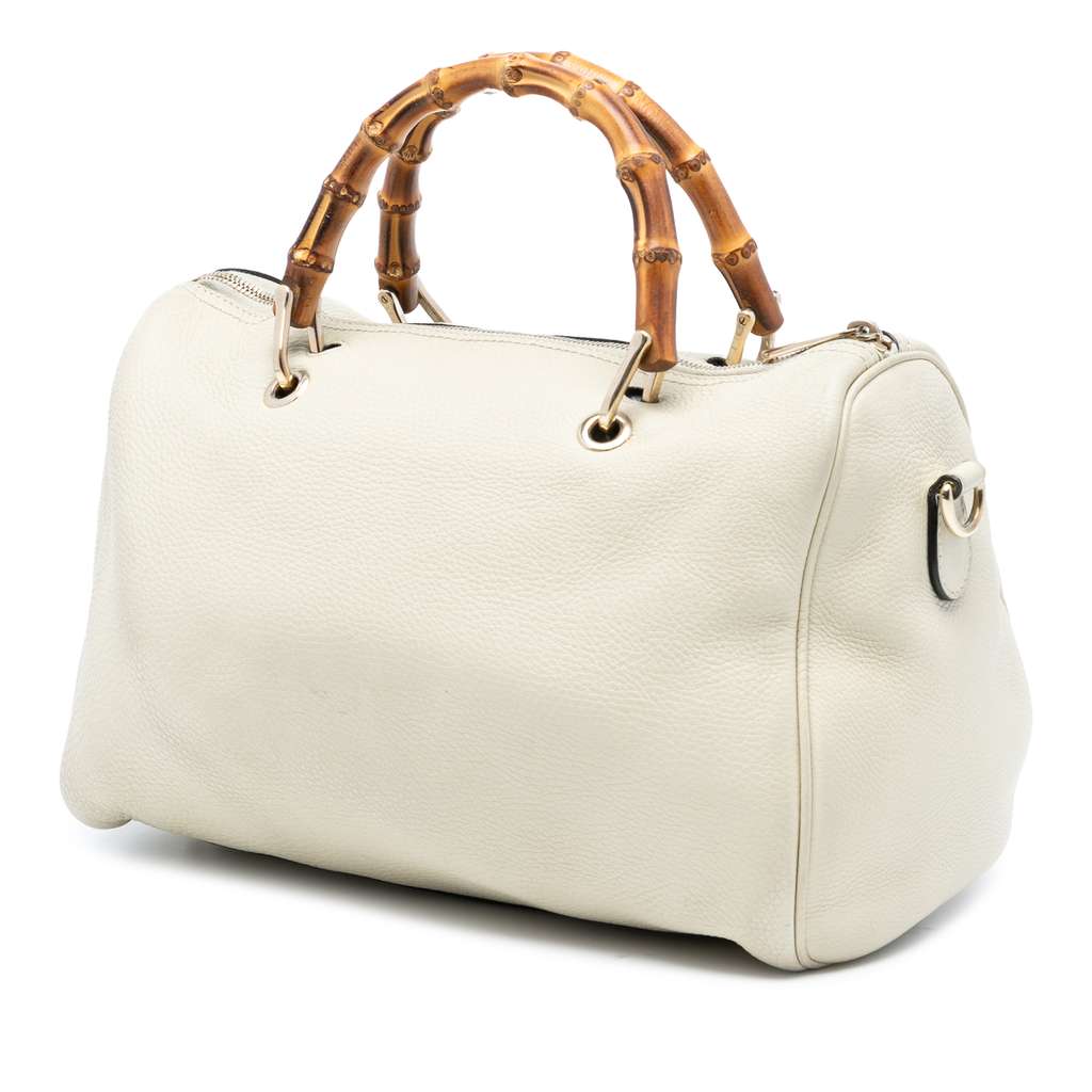 Gucci Medium Calfskin Bamboo Shopper Boston Bag - 2