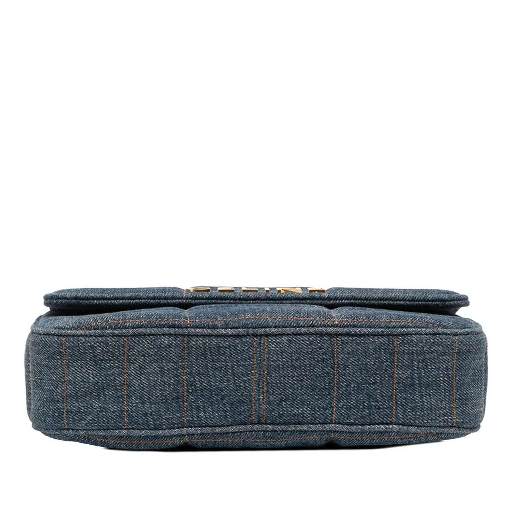 Celine Matelasse Denim Monochrome Chain Shoulder Bag Blue Denim Very good - Inside View