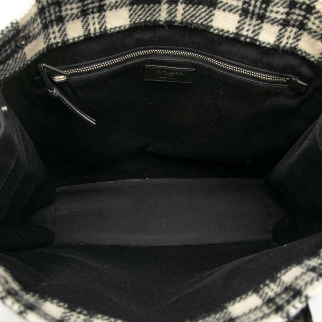 Saint Laurent Plaid Wool Rive Gauche North South Tote - 4