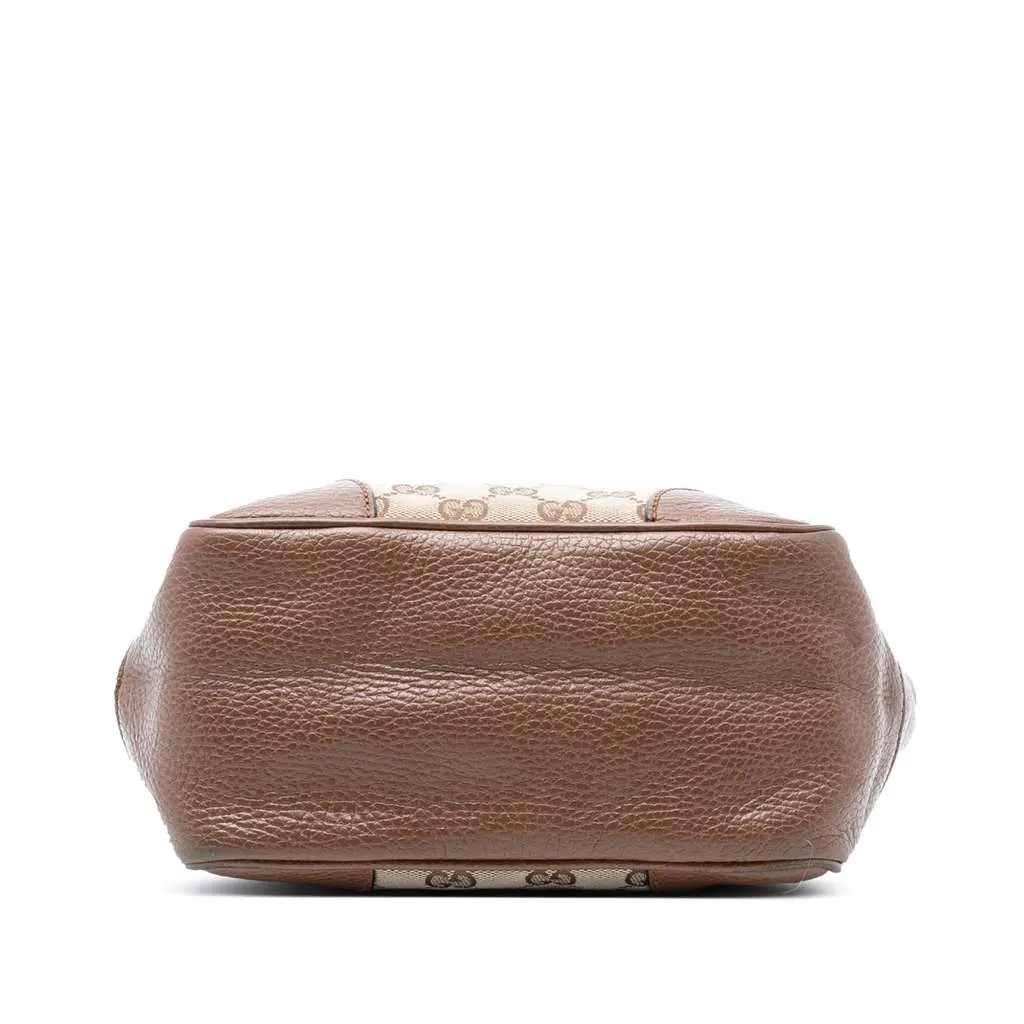Gucci Small GG Canvas Bree Satchel Brown Canvas Good - Inside View