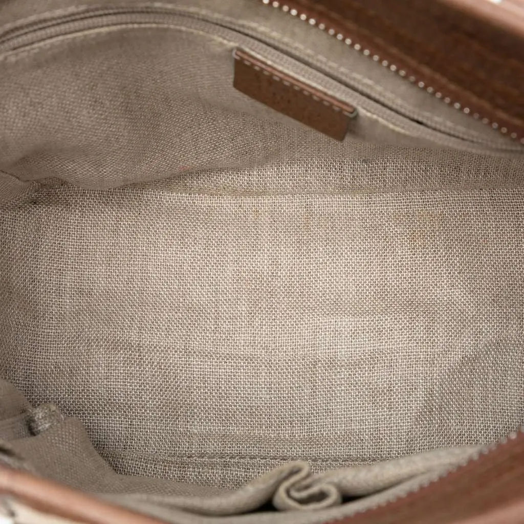 Gucci Small GG Canvas Bree Satchel Brown Canvas Good - Model View