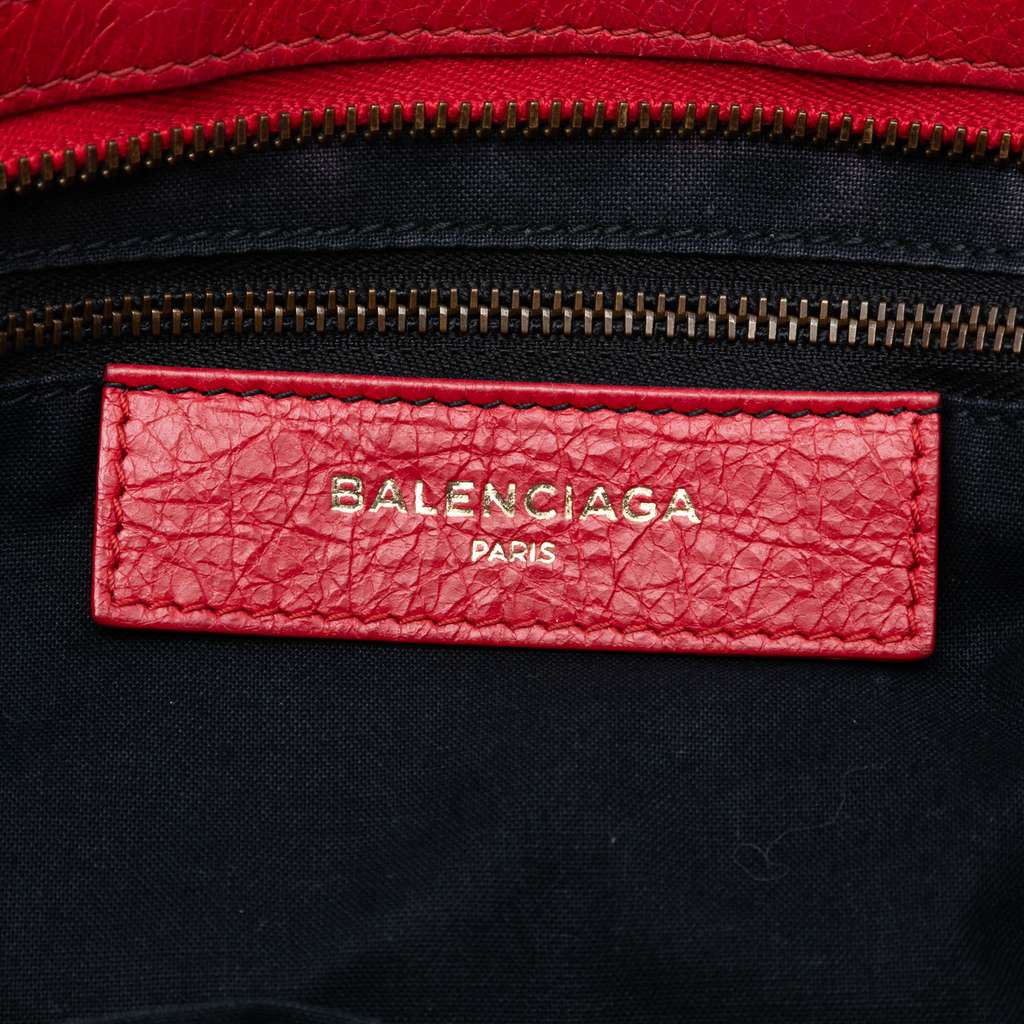 Balenciaga Small Lambskin Motocross Classic Striped City Satchel - 5