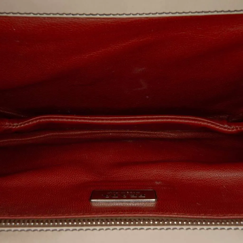 Prada Spazzolato Logo Frame Shoulder Bag Brown Leather Good - Model View