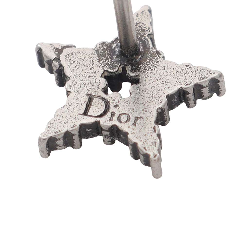 Dior Stainless Steel Multicolor Rhinestone Star and CD Logo Earrings - 3