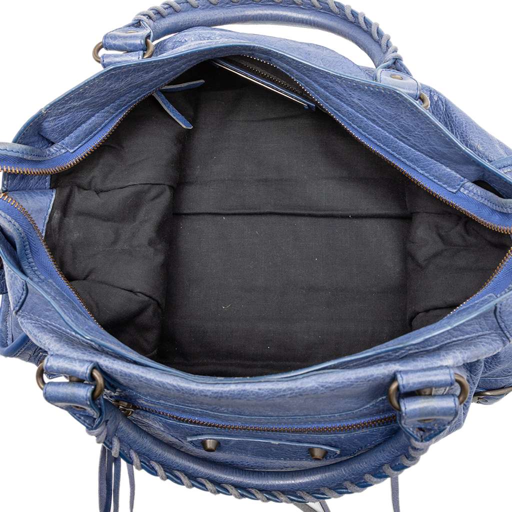 Balenciaga Medium Lambskin Motocross Classic City Satchel - 4