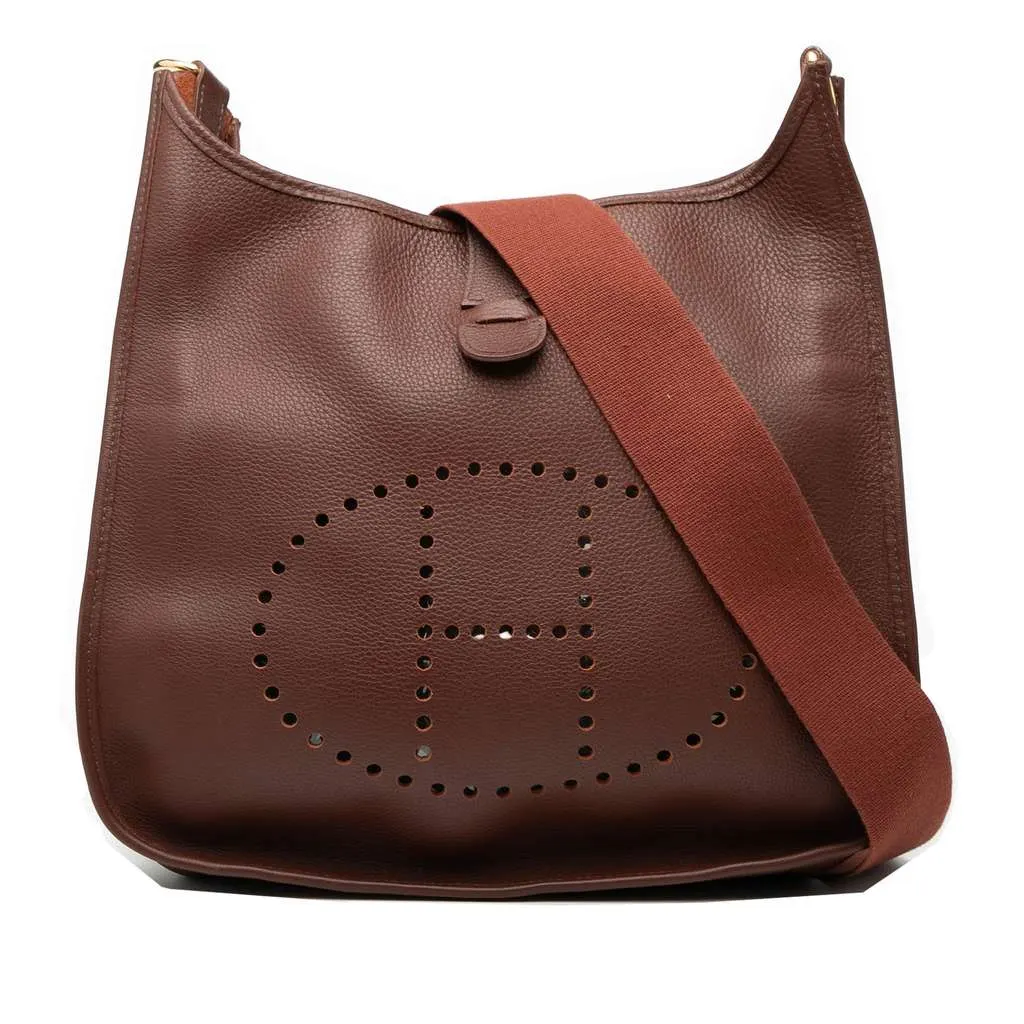 Hermès Clemence Evelyne I PM Brown Leather Very good - Front View