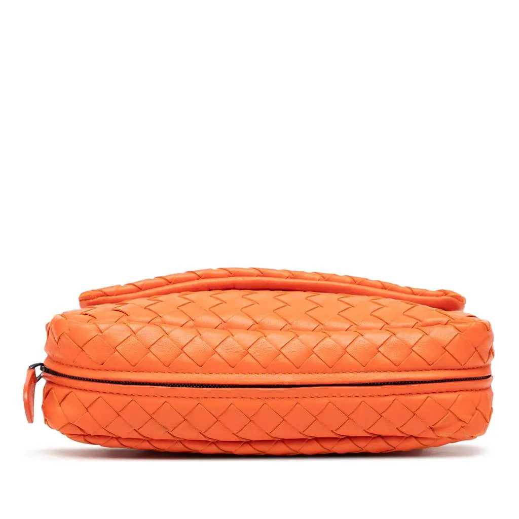 Bottega Veneta Mini Nappa Intrecciato Expandable Chain Flap Crossbody Orange Leather Very good - Inside View