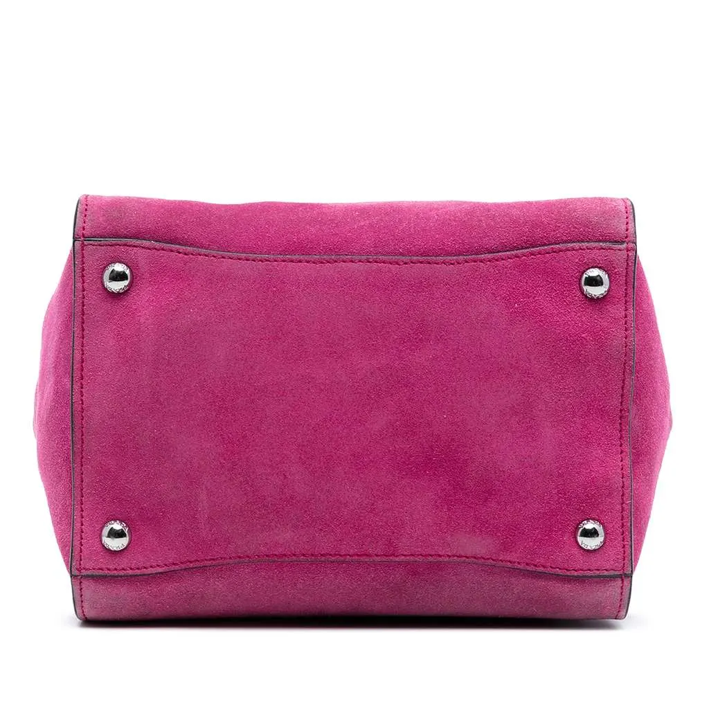 Prada Small Scamosciato Twin Pocket Satchel Pink Leather Very good - Inside View