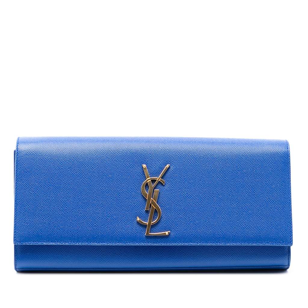 Saint Laurent Grain De Poudre Monogram Cassandre Clutch