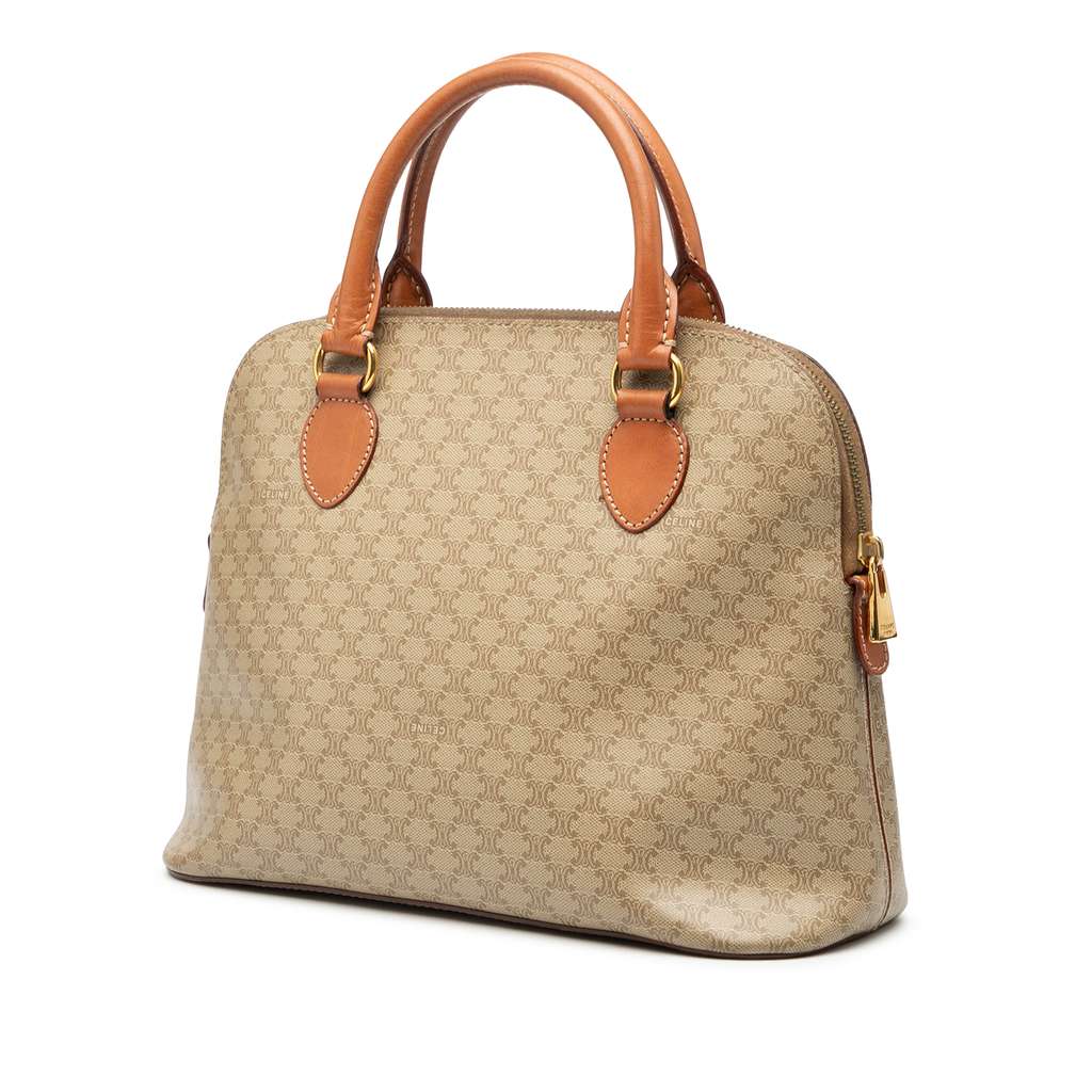 Celine Macadam Coated Canvas Dome Satchel - 2
