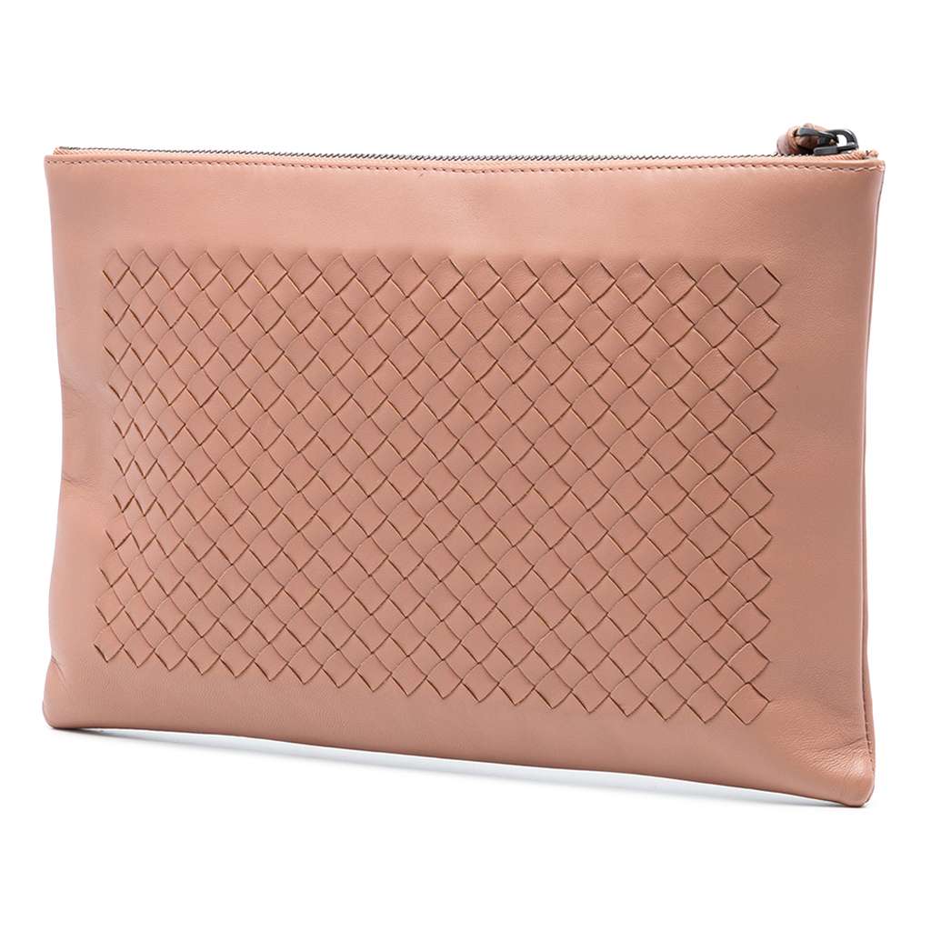 Bottega Veneta Nappa Intrecciato Zip Wristlet Pouch - 2