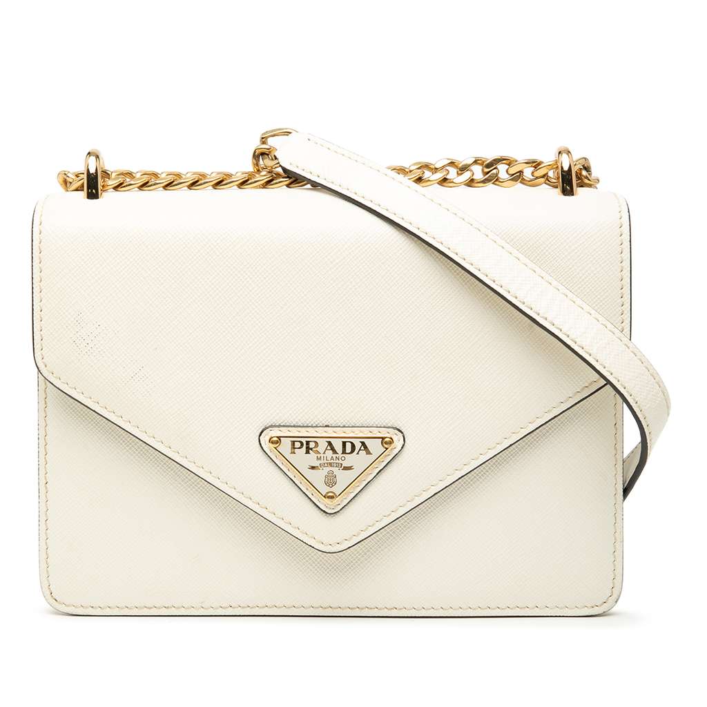 Prada Saffiano Lux Envelope Chain Flap