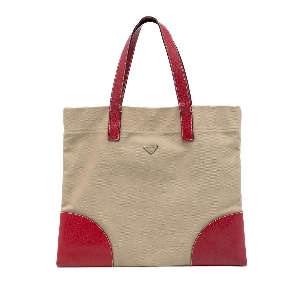 Prada Cinghiale Trimmed Canapa Tote