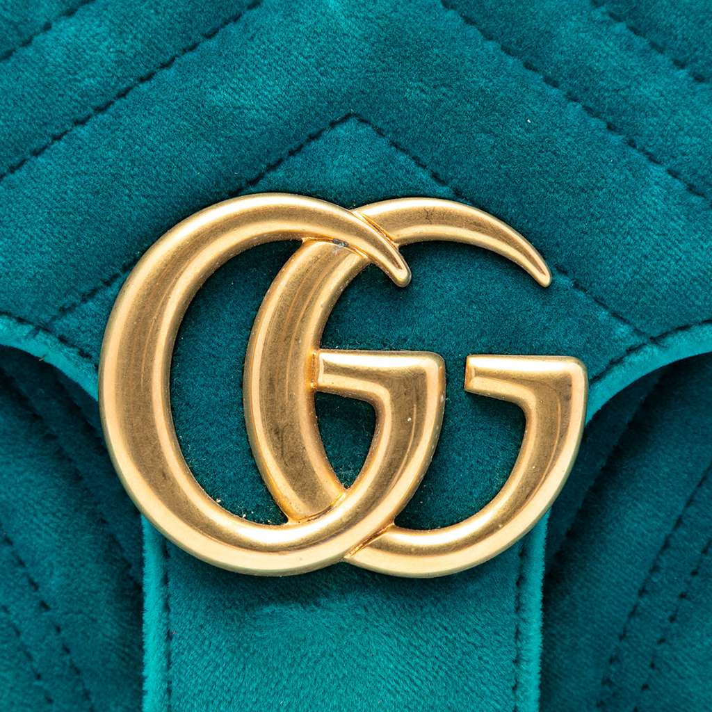 Gucci Medium GG Marmont Matelasse Velvet Shoulder Bag - 5