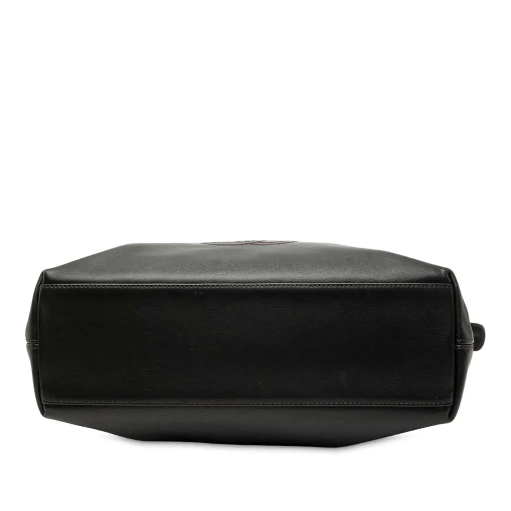Chanel CC Lambskin Tassel Tote Black Leather Very good - Inside View