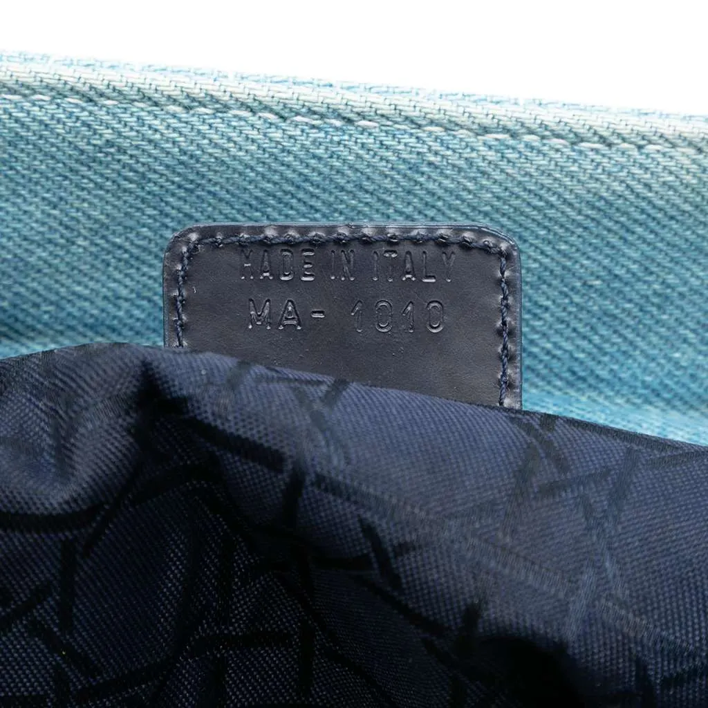 Dior Large Denim Cannage Acrylic Handles Lady Dior Blue Denim Very good - Box View