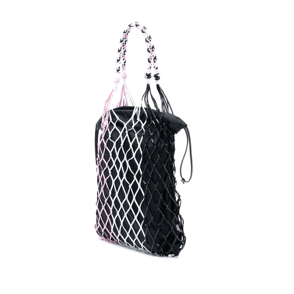 Prada Tessuto and Tricolor Rete Drawstring Tote - 2