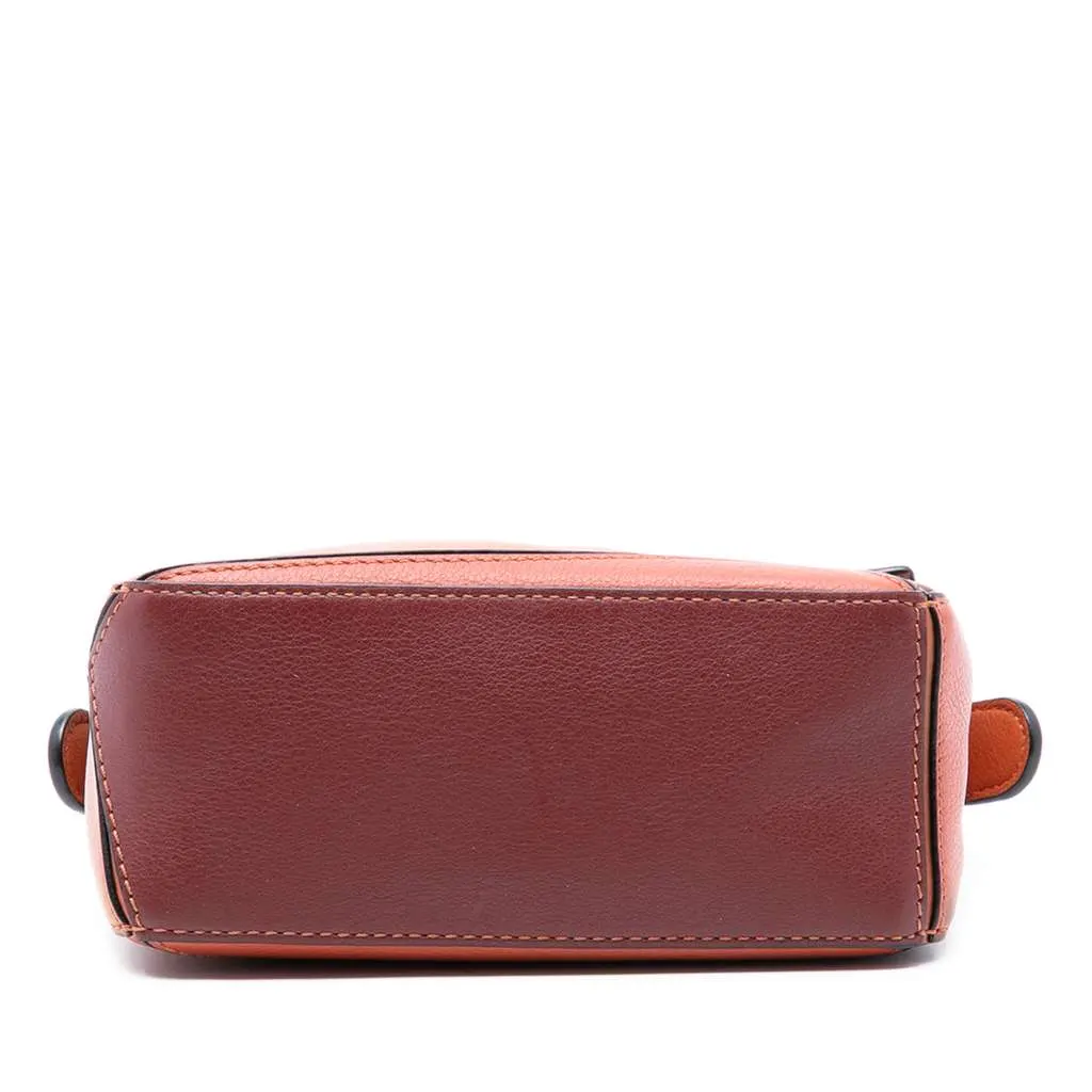 Loewe Mini Tricolor Calfskin Puzzle Satchel Orange Leather Good - Inside View