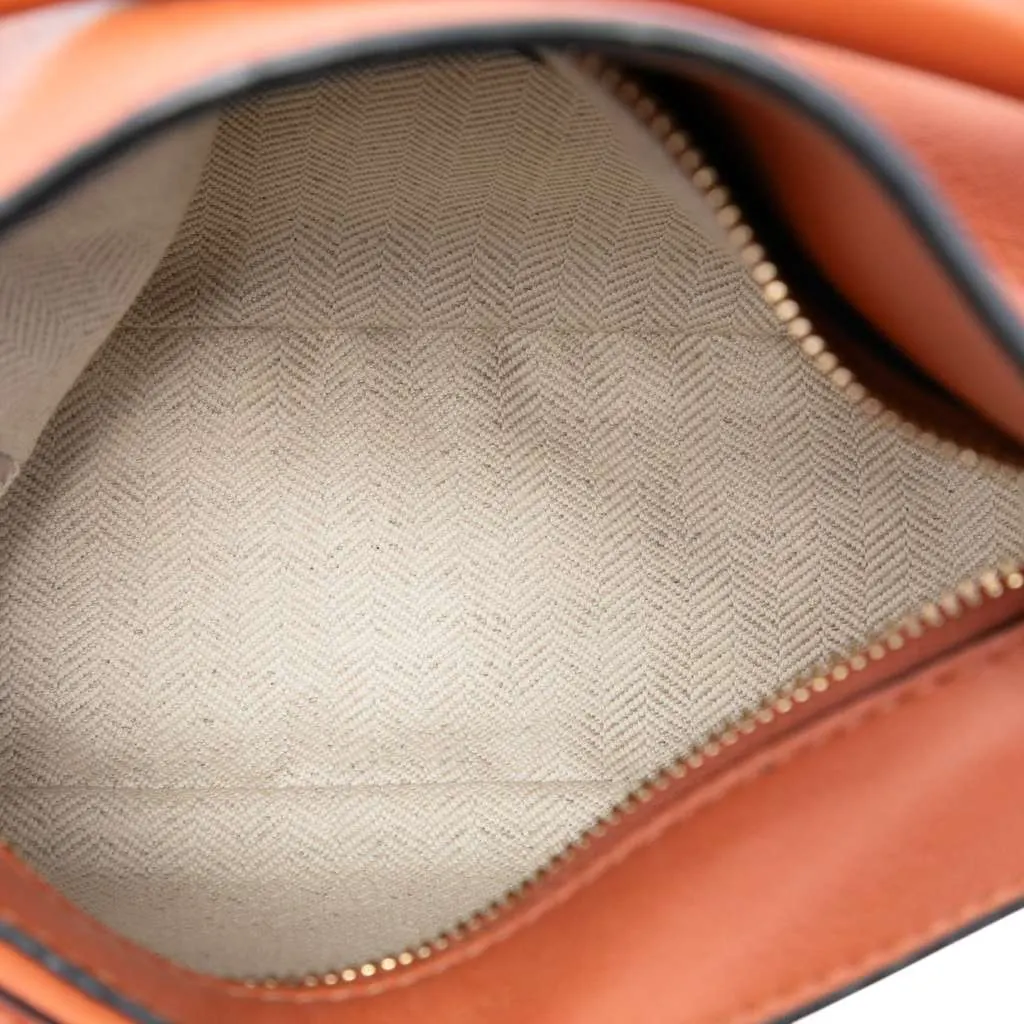 Loewe Mini Tricolor Calfskin Puzzle Satchel Orange Leather Good - Model View