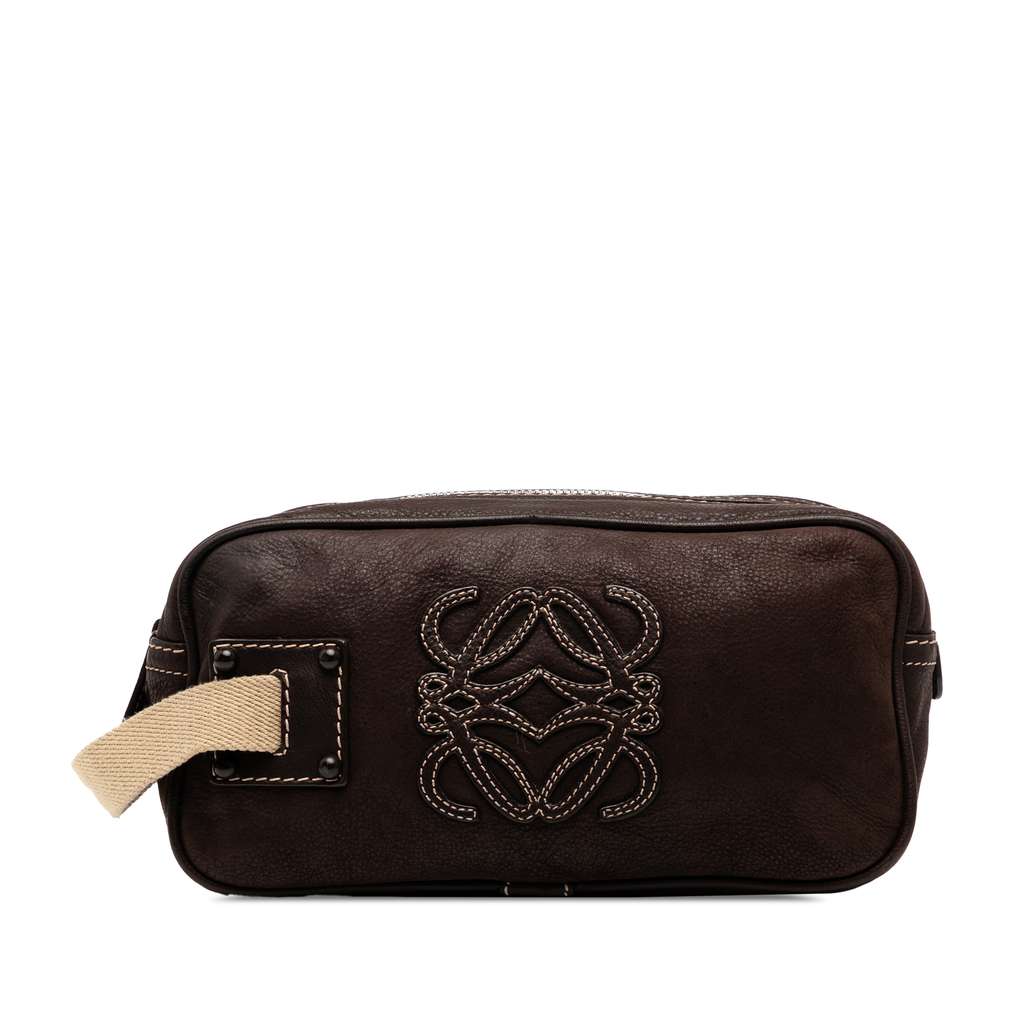 Loewe Nubuck Anagram Clutch