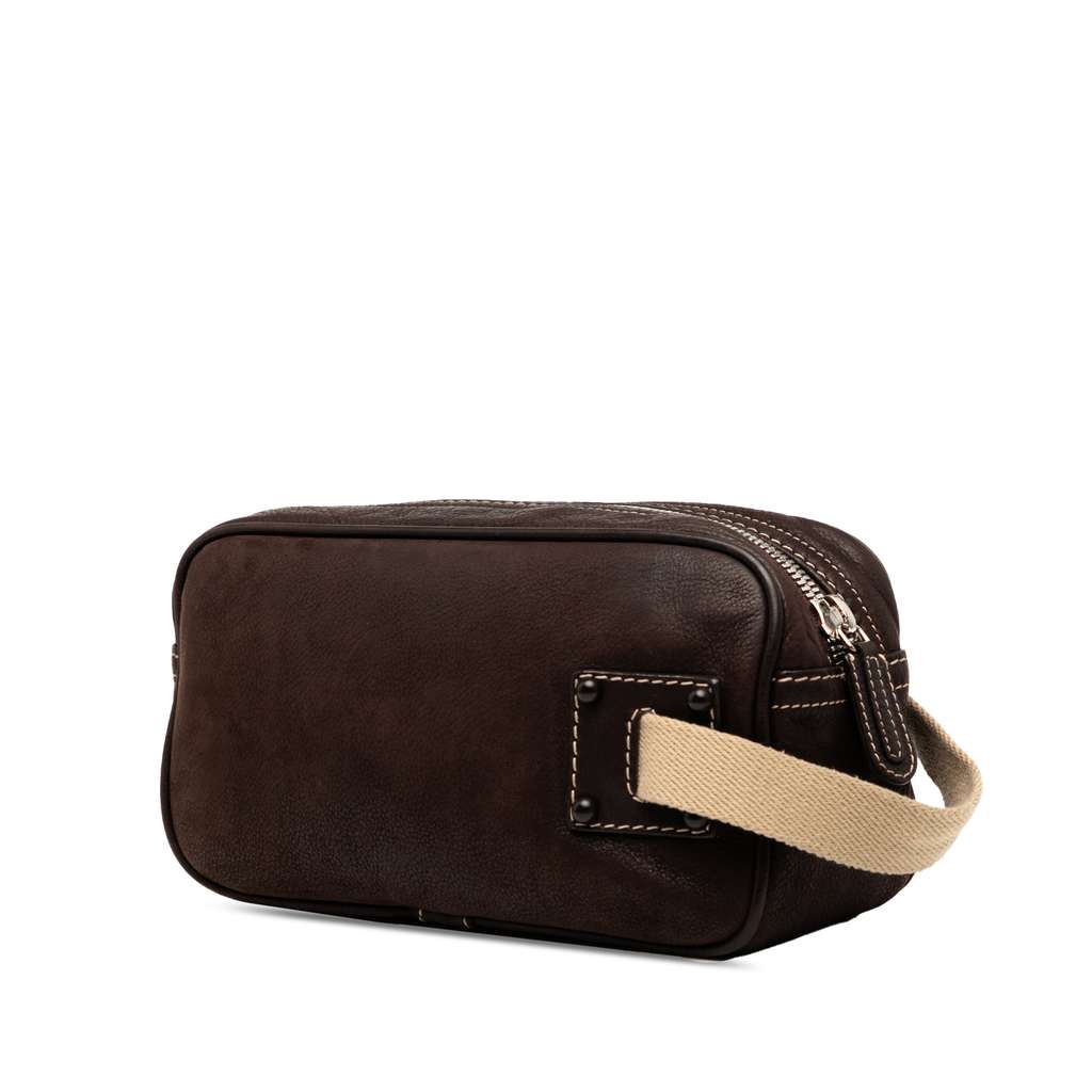 Loewe Nubuck Anagram Clutch - 2