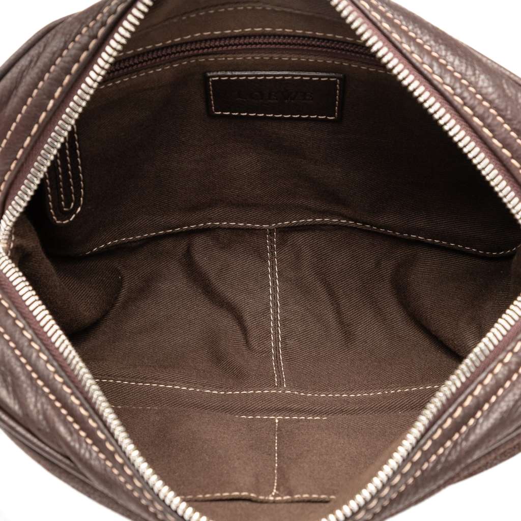 Loewe Nubuck Anagram Clutch - 4