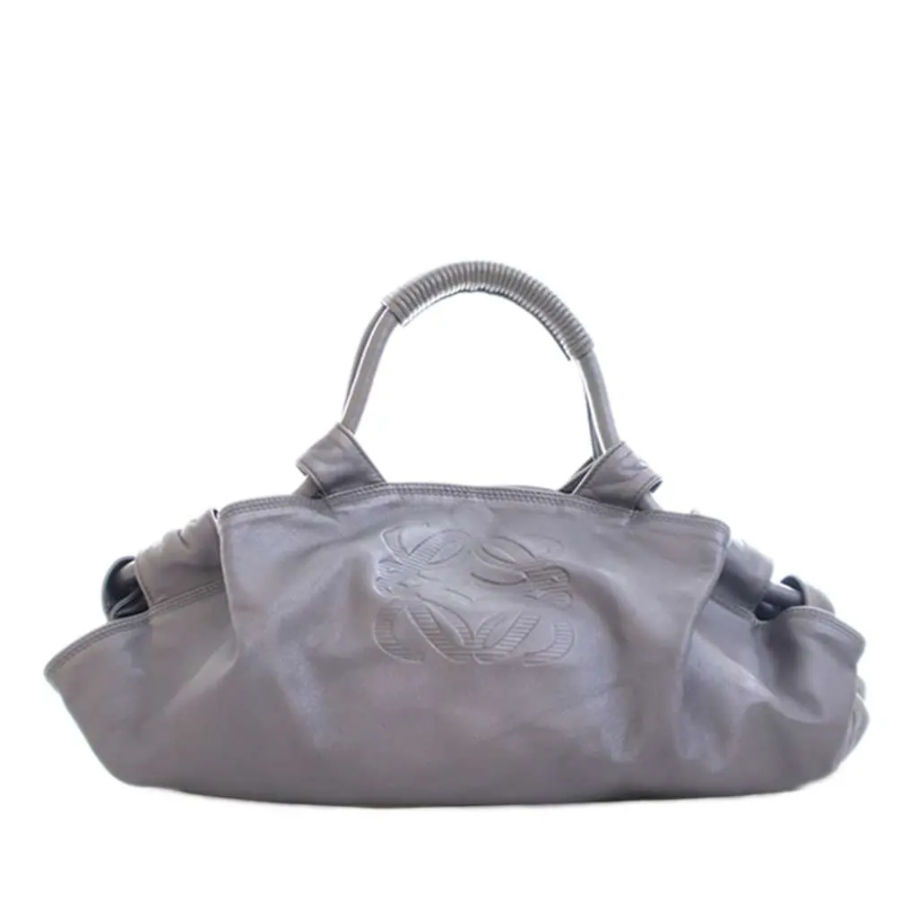 Loewe Calfskin Aire Grey Leather Good - Front View