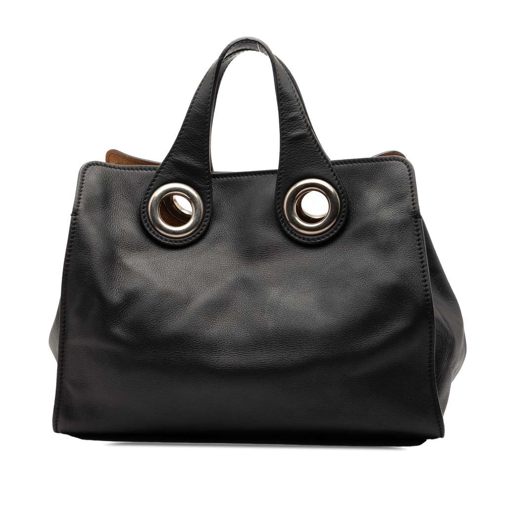 Burberry Crest Embossed Smooth Calfskin Grommet Satchel - 2