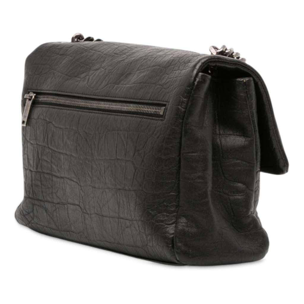 Saint Laurent Medium Croc Embossed Calfskin Monogram West Hollywood Crossbody - 2