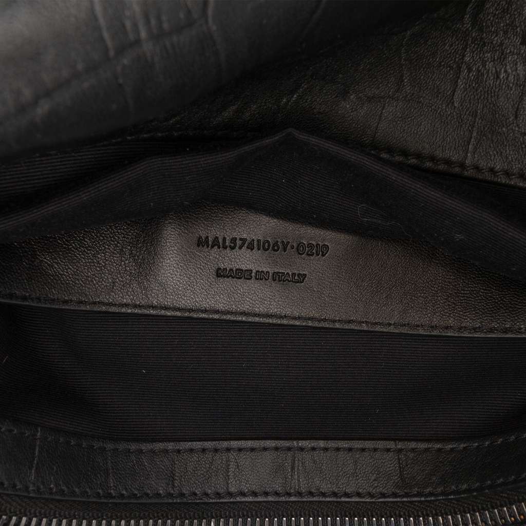 Saint Laurent Medium Croc Embossed Calfskin Monogram West Hollywood Crossbody - 4