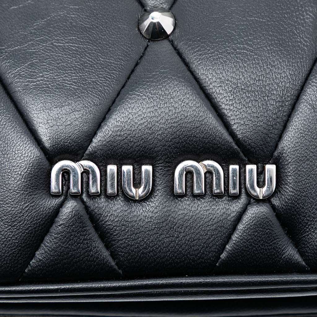 Miu Miu Studded Matelasse Leather Crossbody - 5