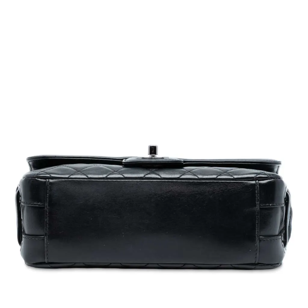 Chanel Small Quilted Lambskin Mademoiselle Chic Flap Black Leather Good - Inside View