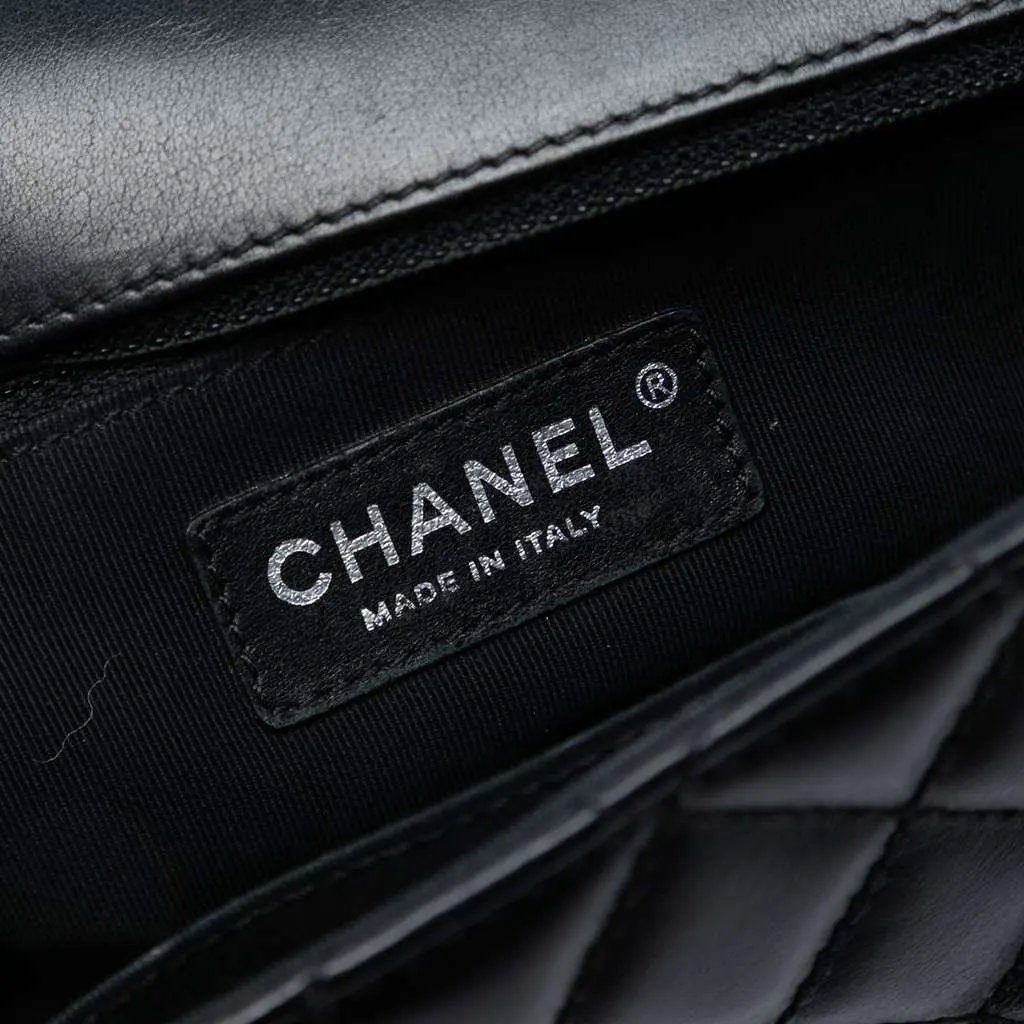 Chanel Small Quilted Lambskin Mademoiselle Chic Flap Black Leather Good - Box View