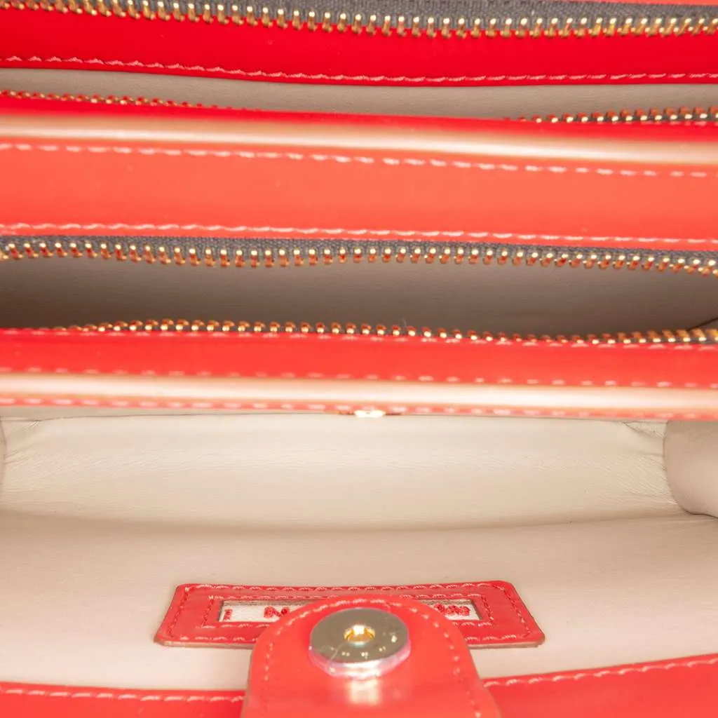 Marni Leather Trunk Reverse Crossbody Red Leather Very good - Model View