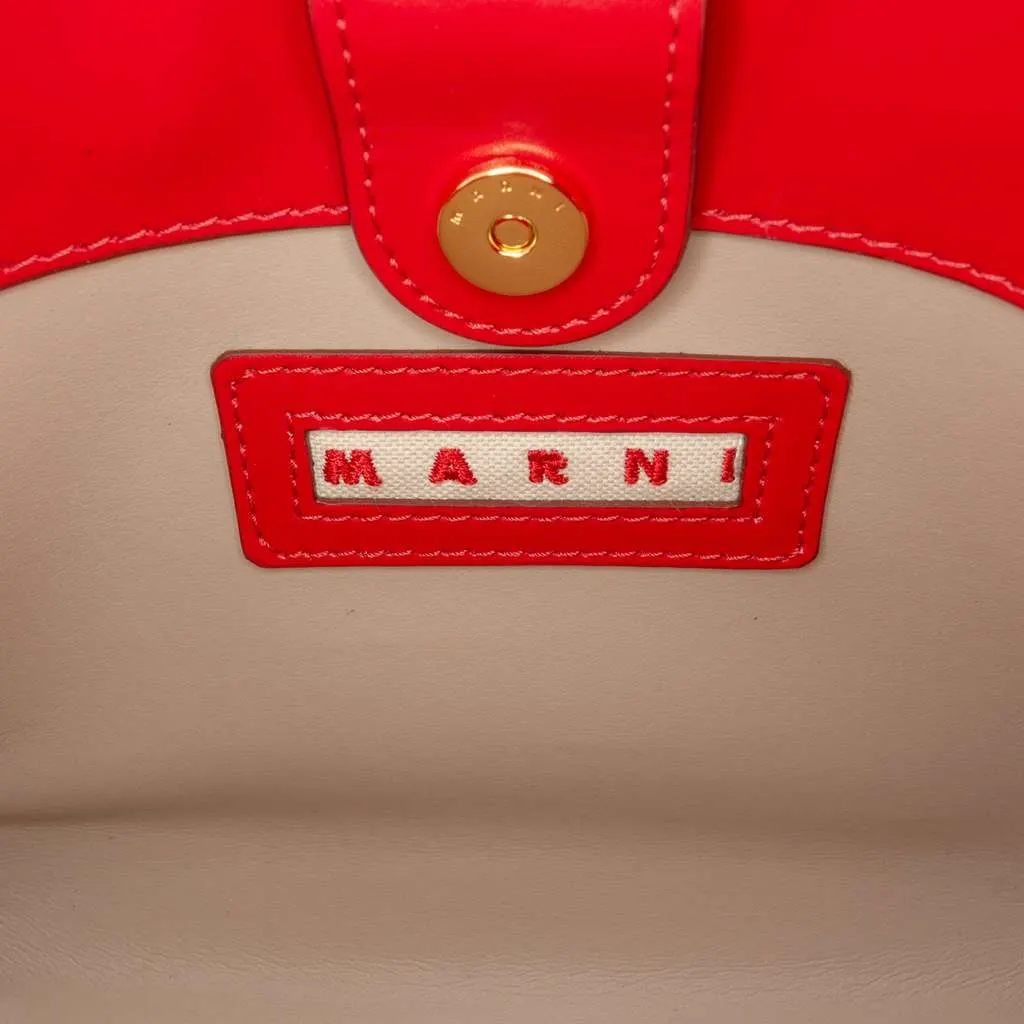 Marni Leather Trunk Reverse Crossbody Red Leather Very good - Box View