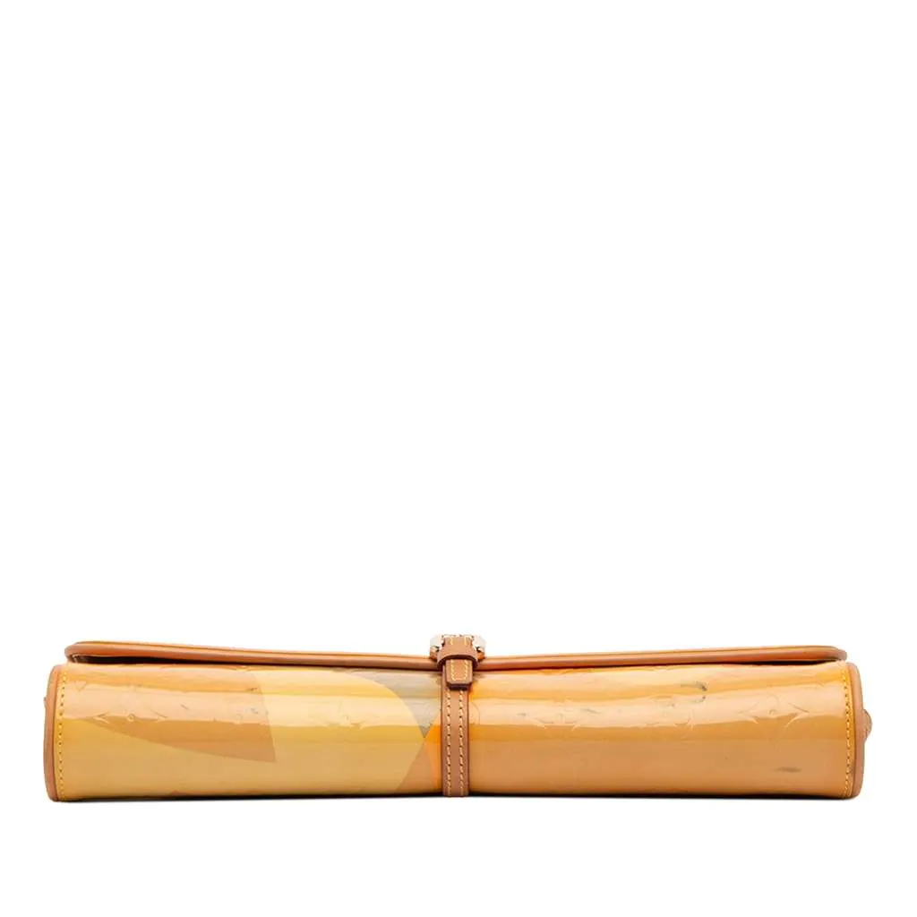 Louis Vuitton Monogram Vernis Fleurs Pochette Yellow Leather Very good - Inside View