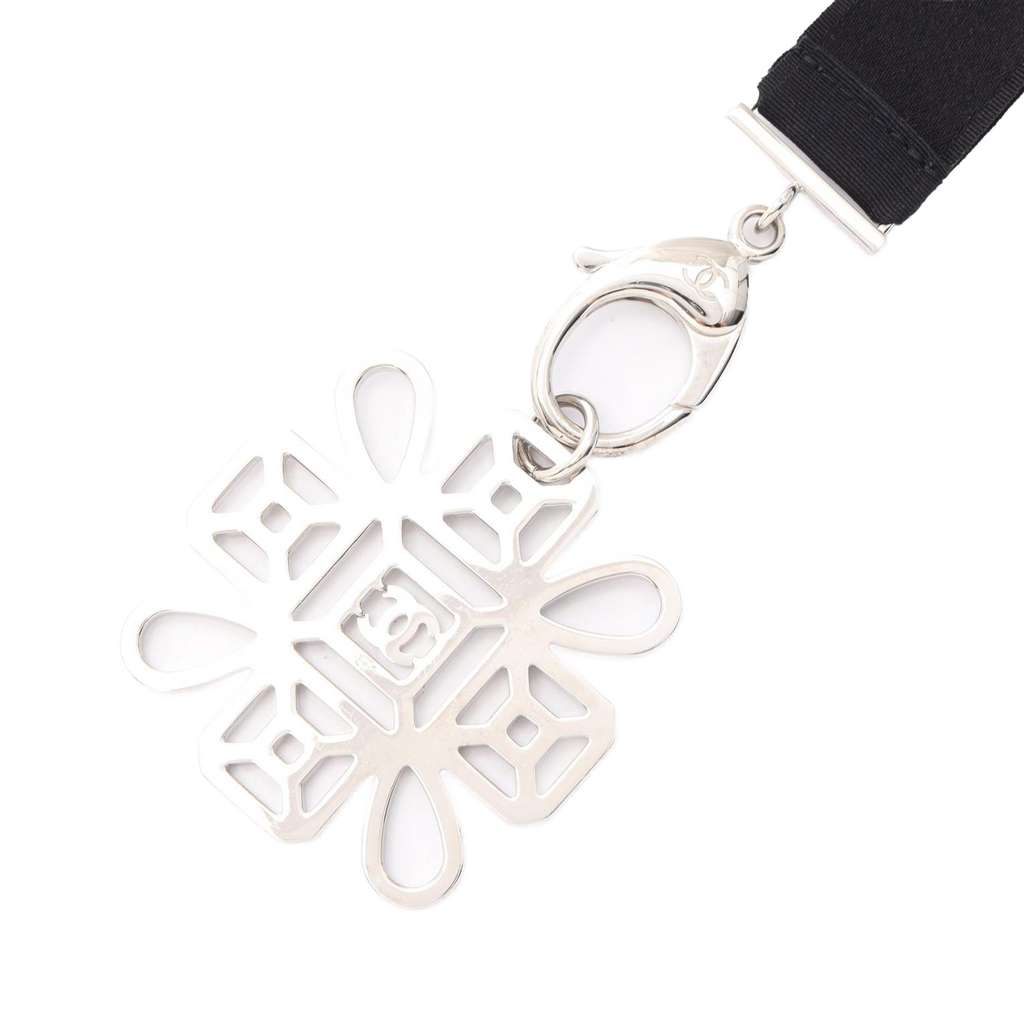 Chanel Stainless Steel Crystal CC Cross Lanyard Necklace - 3