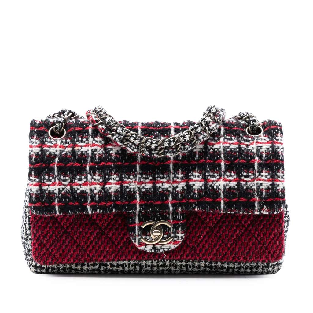 Chanel Medium CC Tweed Multi Print Double Flap