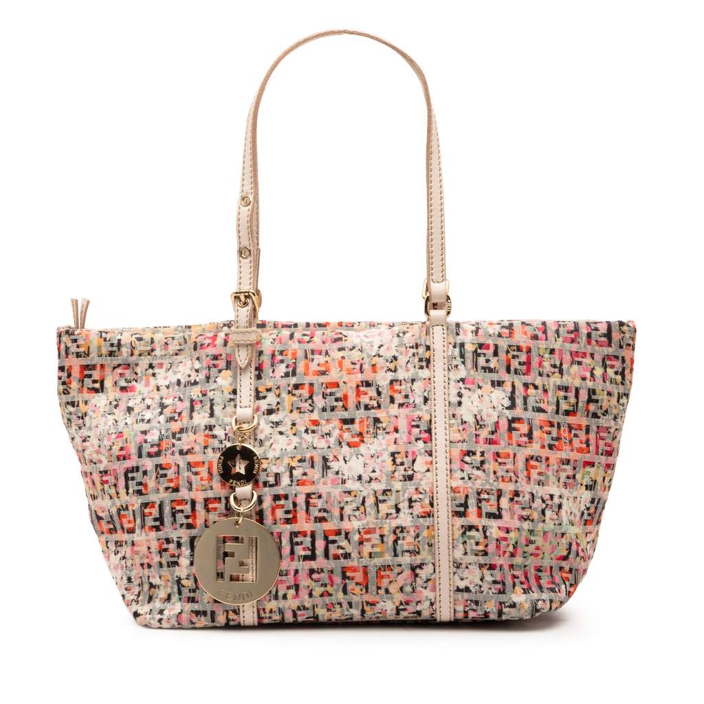Fendi Mini Zucchino Canvas Floral Superstar Tote
