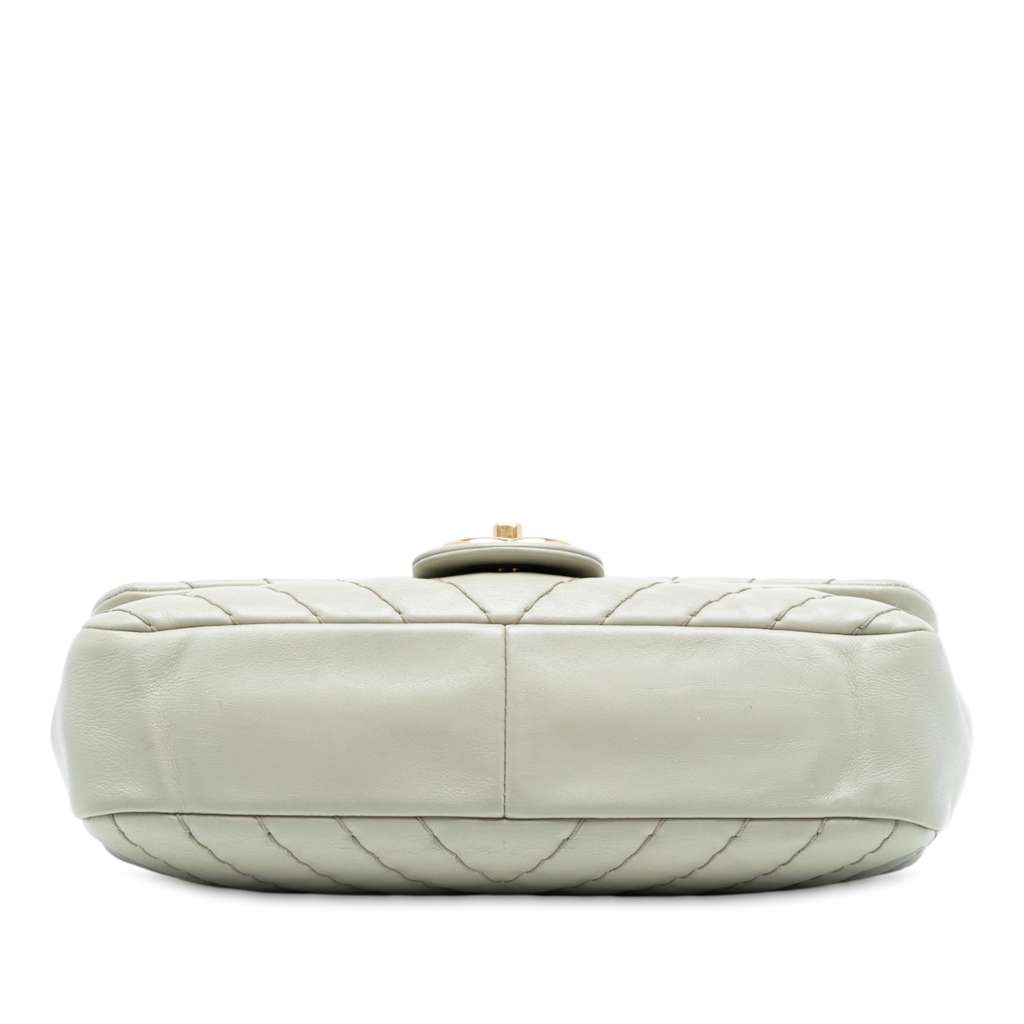 Chanel Medium Double Stitch Chevron Lambskin Single Flap - 3