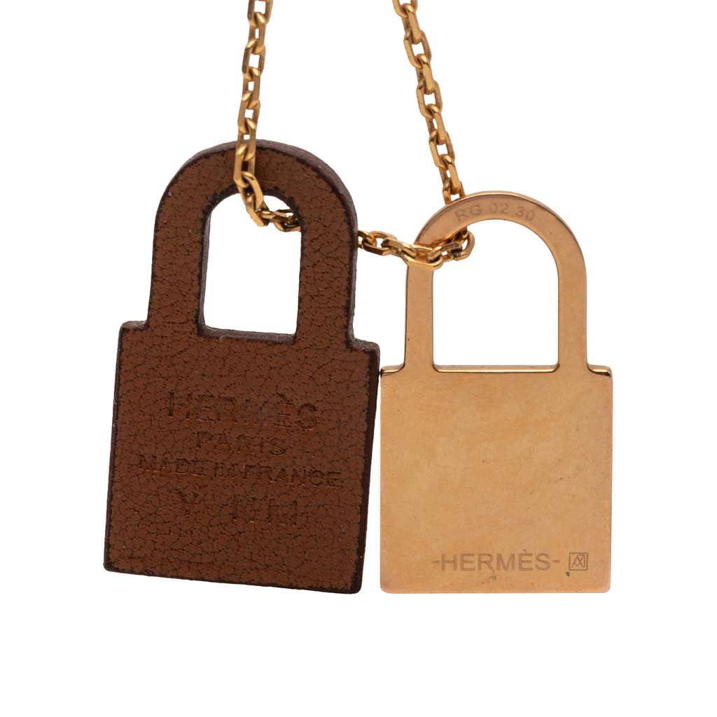 Hermès Gold Plated Swift O Kelly Pendant Necklace - 3