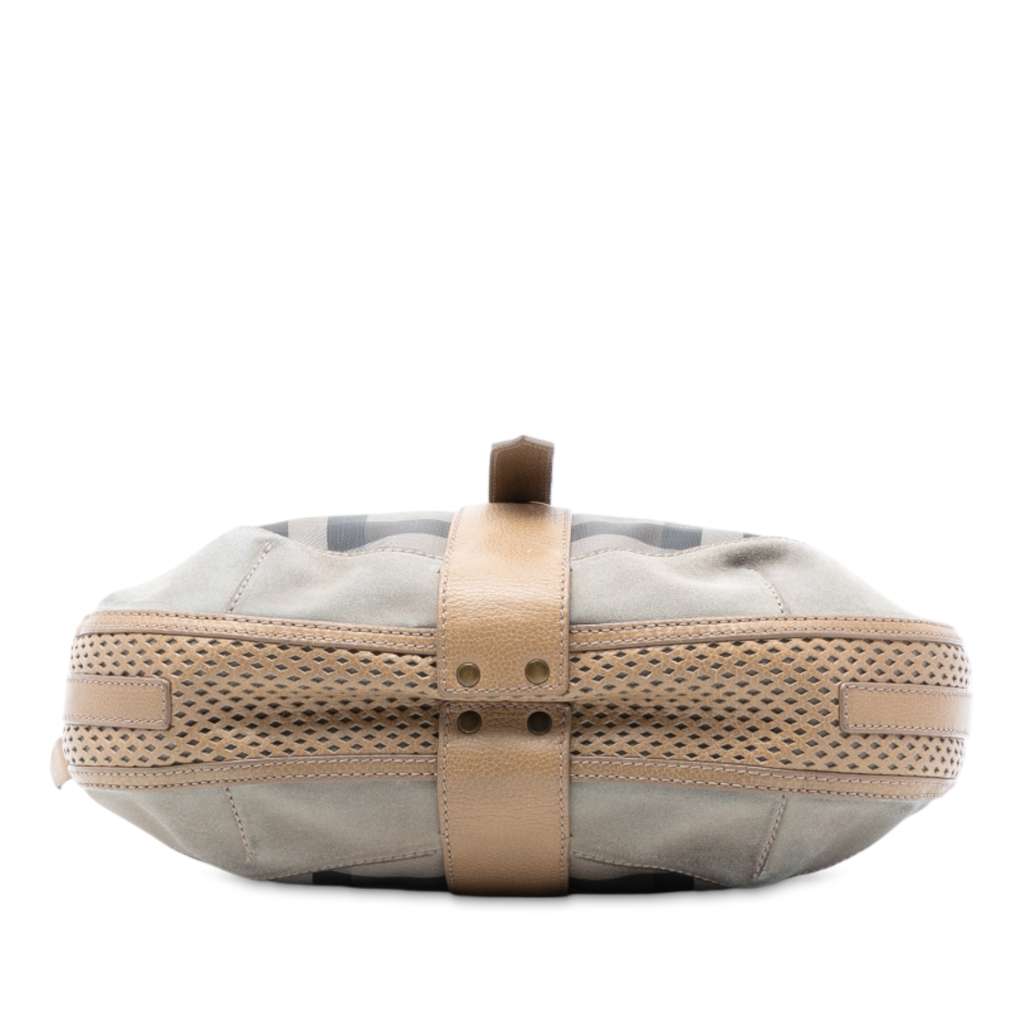 Burberry Smoke Check Coated Canvas Bartow Hobo - 3