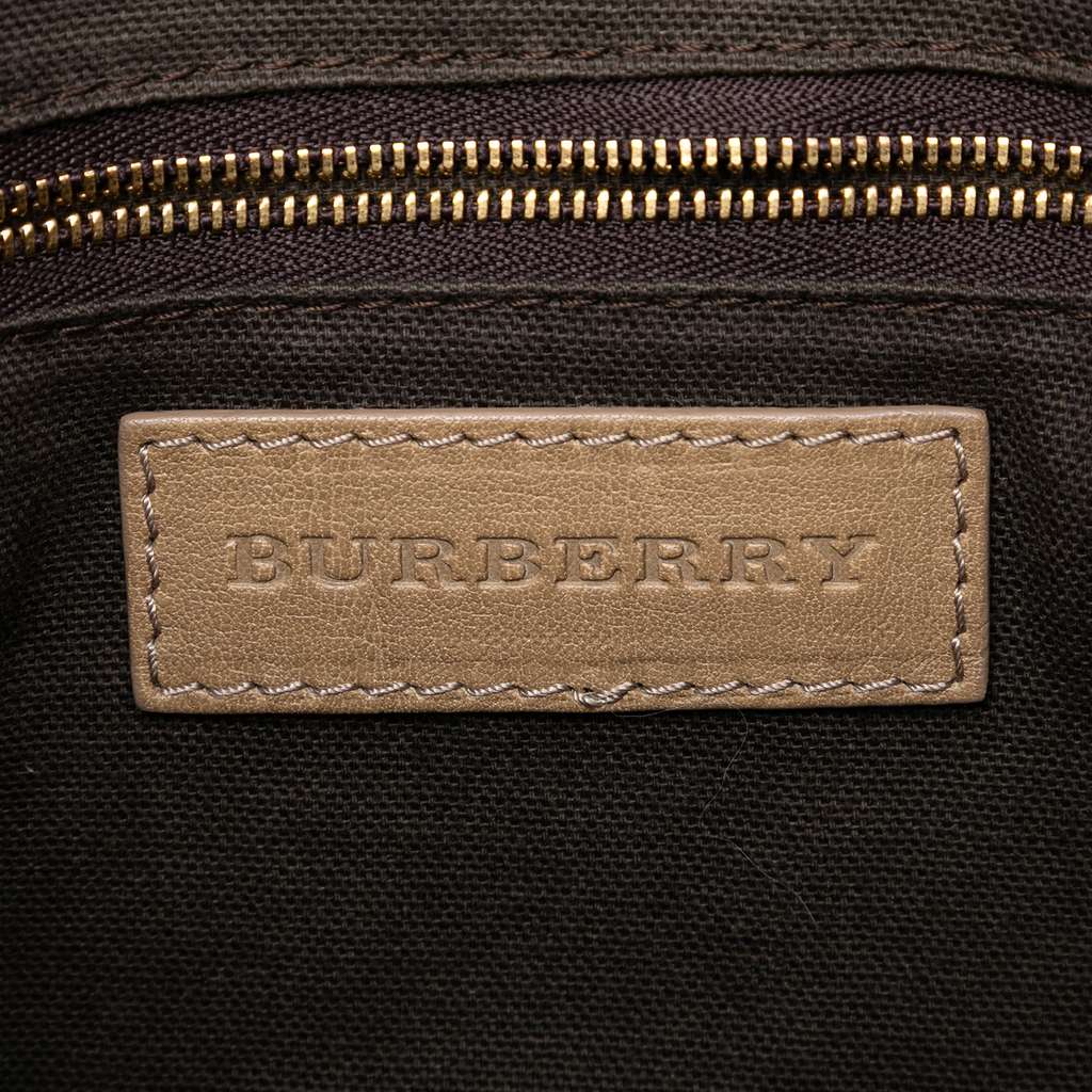 Burberry Smoke Check Coated Canvas Bartow Hobo - 5