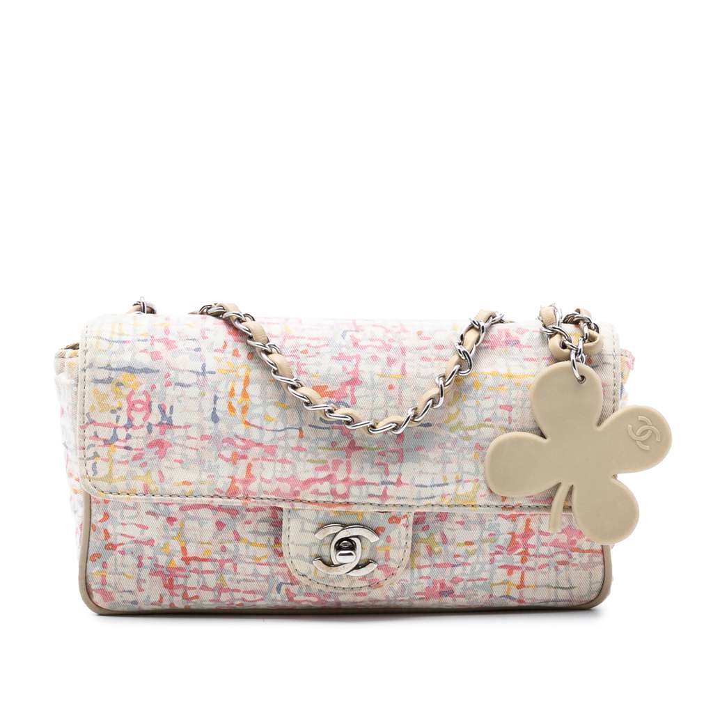 Chanel Small Printed Canvas Watercolor Clover Flap