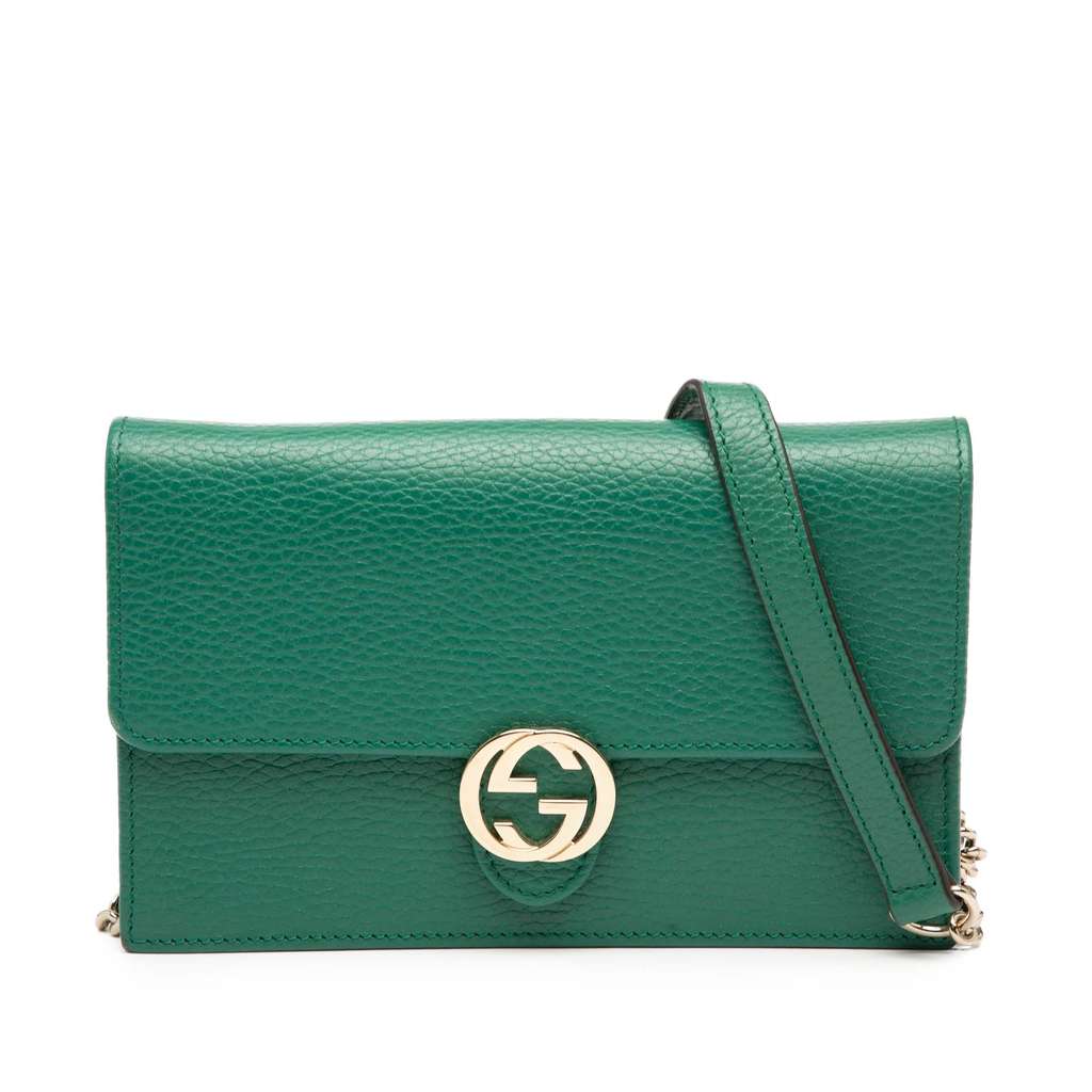 Gucci Interlocking G Dollar Calfskin Wallet on Chain