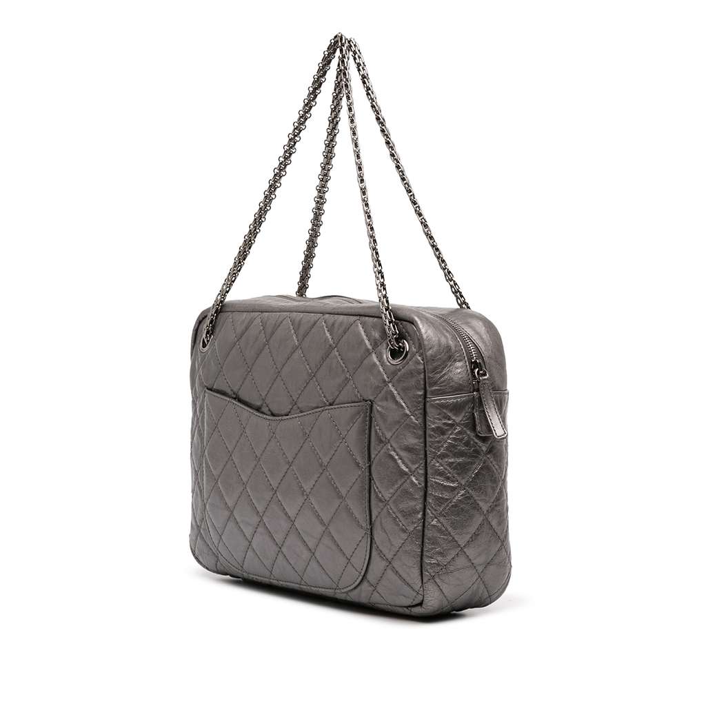 Chanel Large Metallic Quilted Aged Calfskin Reissue Camera Bag - 2
