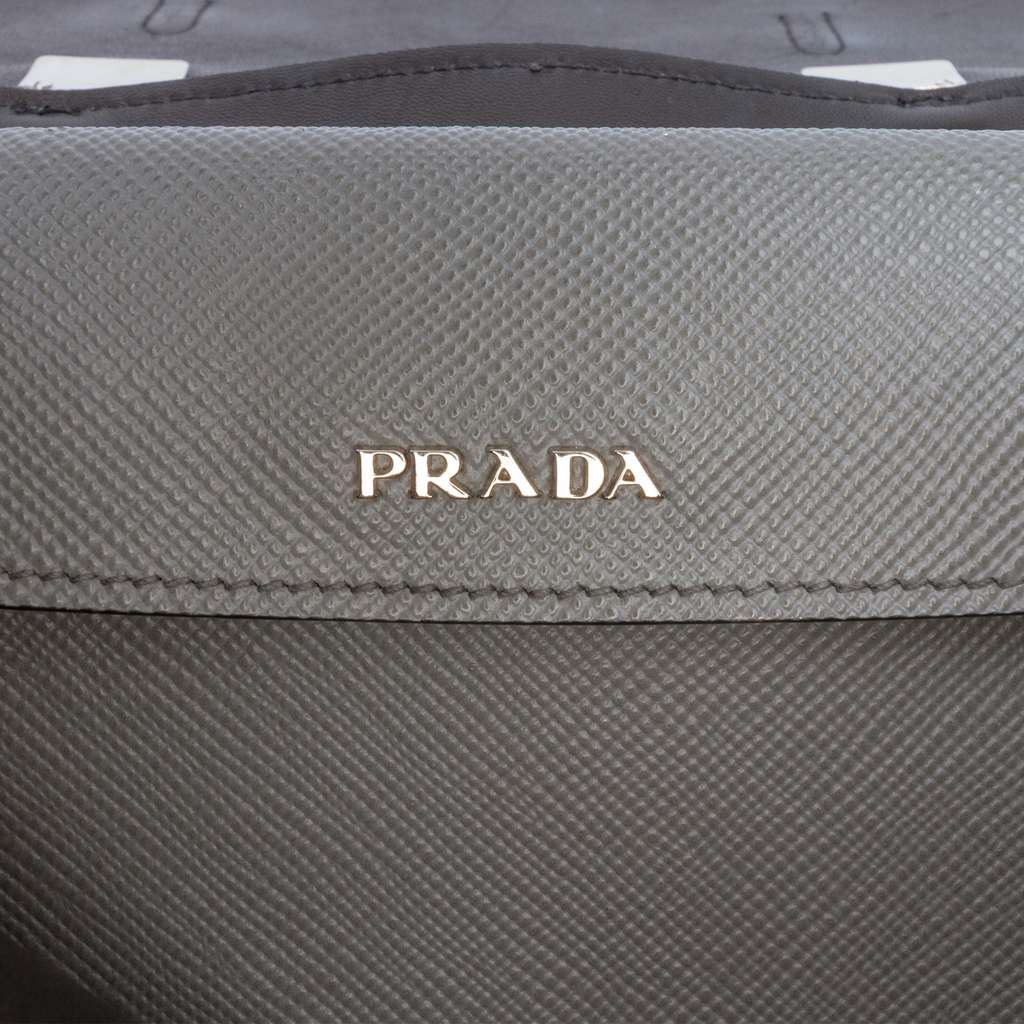 Prada Saffiano Cuir Double Turnlock Satchel - 5